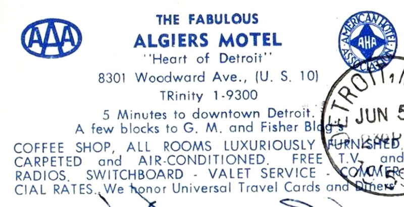 Algiers Motel - Vintage Postcard (newer photo)